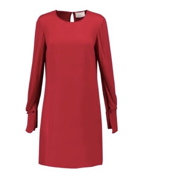 3.1 Phillip Lim Silk Draped Sleeve Dress Ruby Red - Picture 5 of 5